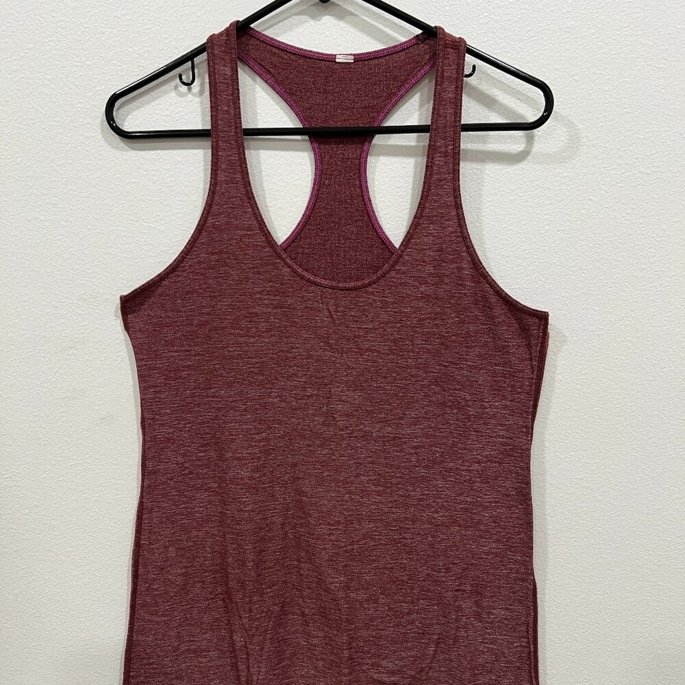 lululemon athletica Maroon Heather Racerback Tank Top